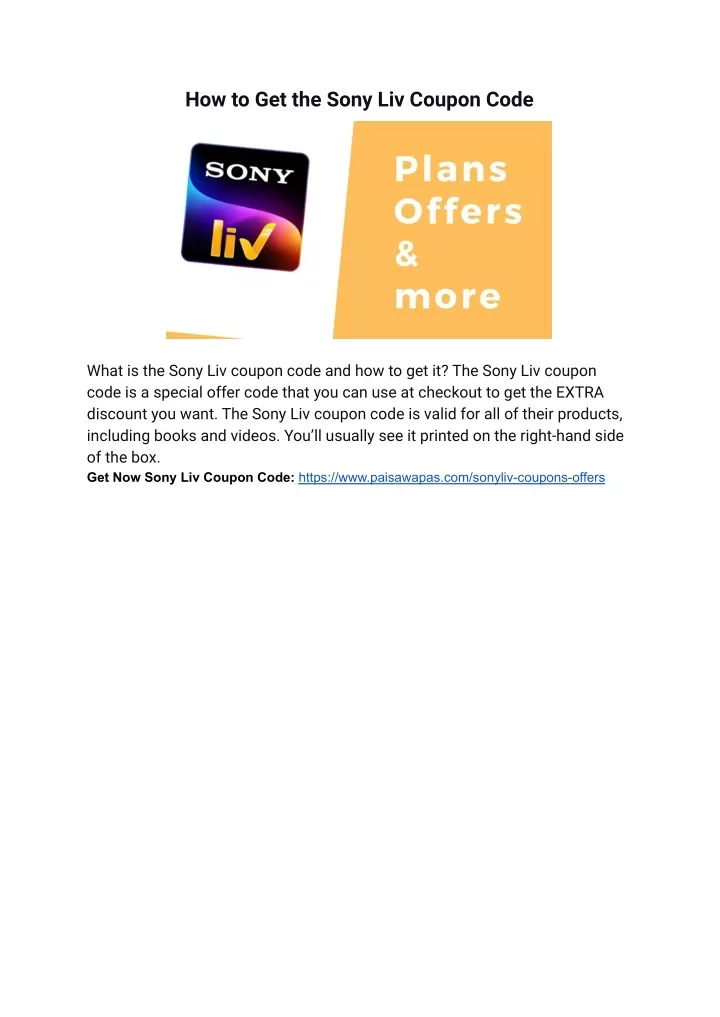 how to get the sony liv coupon code