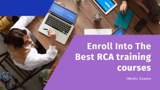 Enroll Into The Best RCA training courses