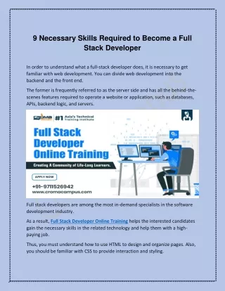 9 necessary skills required to become a full
