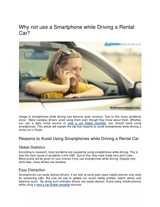why not use a smartphone while driving a rental