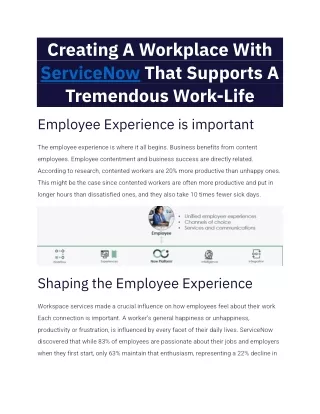creating a workplace with servicenow that