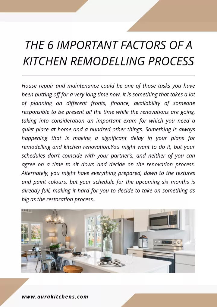 the 6 important factors of a kitchen remodelling
