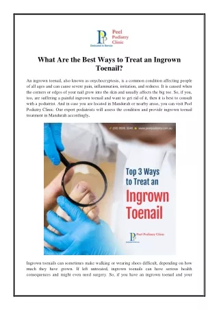 What Are the Best Ways to Treat an Ingrown Toenail?