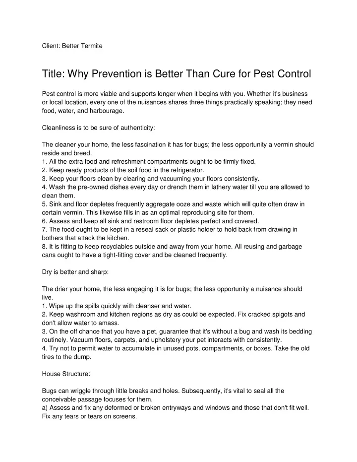 client better termite title why prevention