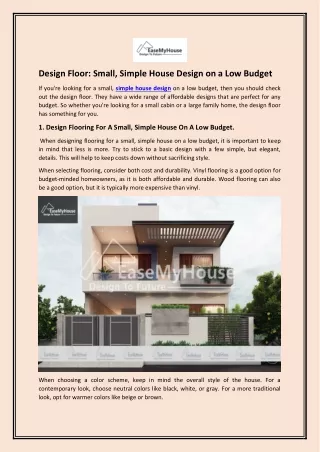 design floor small simple house design