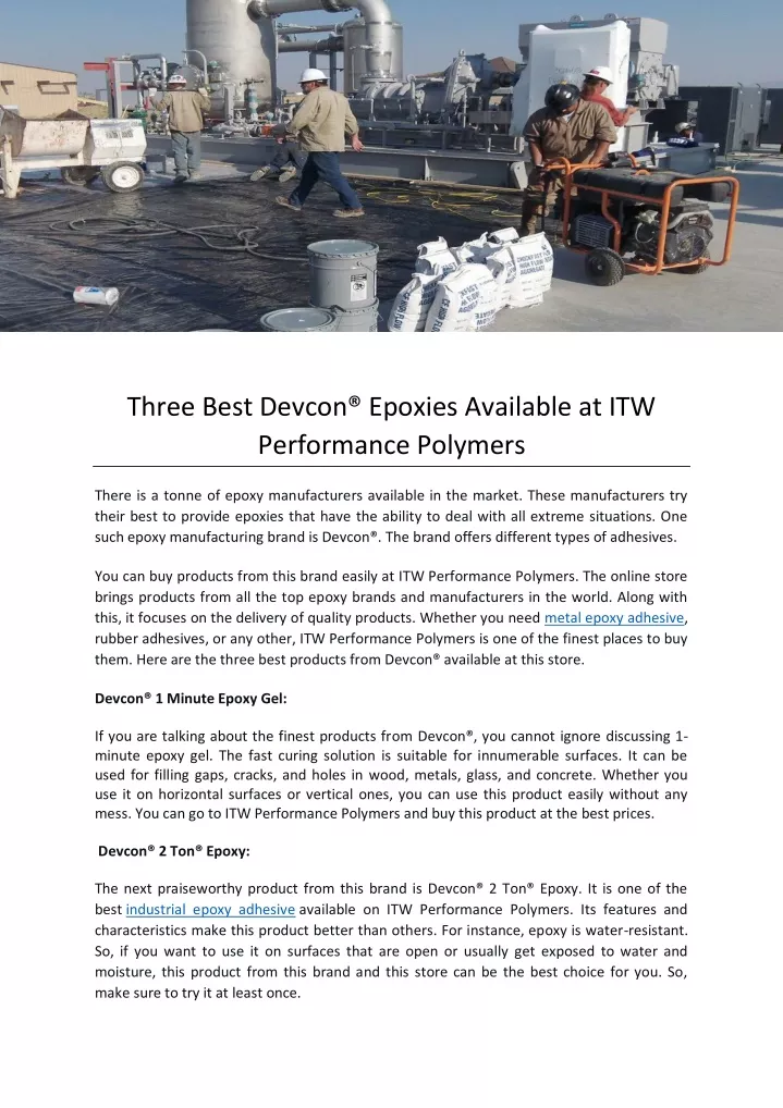 three best devcon epoxies available