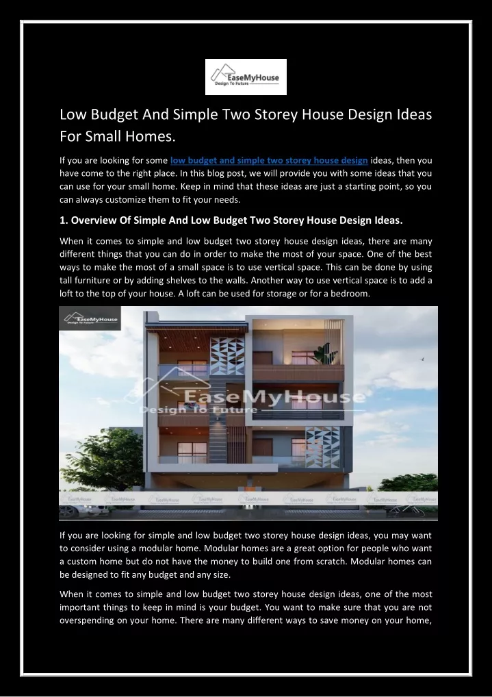 low budget and simple two storey house design