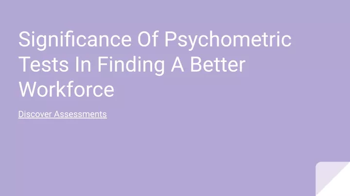 significance of psychometric tests in finding