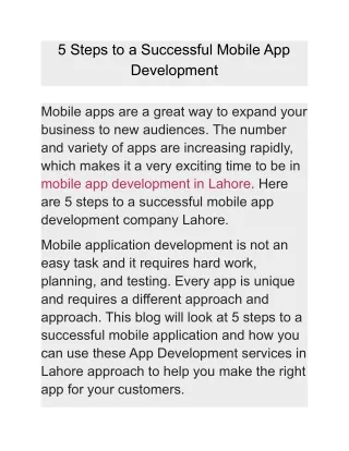 5 steps to a successful mobile app development