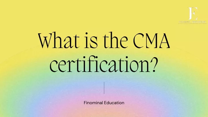 what is the cma certification