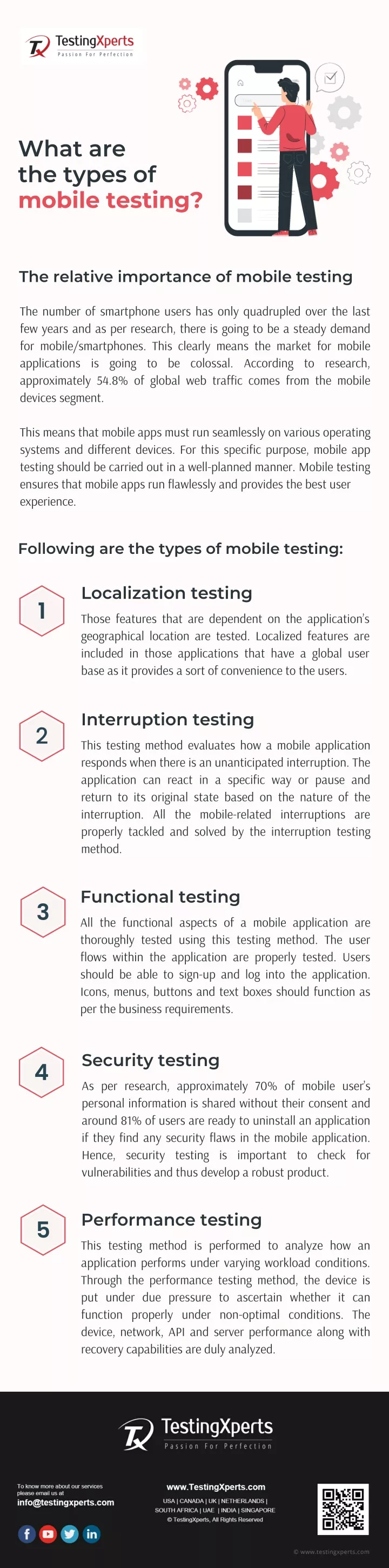 what are the types of mobile testing