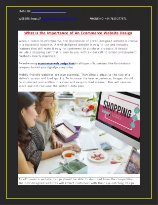 What is the importance of an eCommerce website design