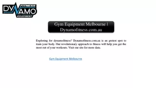 gym equipment melbourne dynamofitness com au