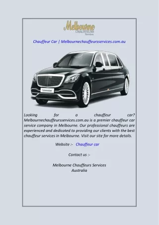 chauffeur car melbournechauffeursservices com au