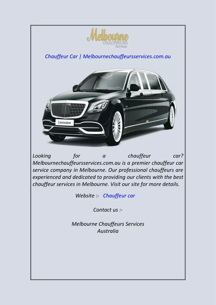 chauffeur car melbournechauffeursservices com au