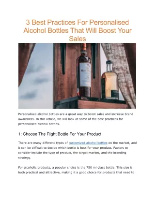 personalised alcohol bottles
