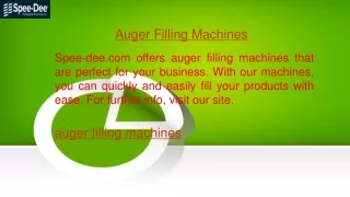 auger filling machines