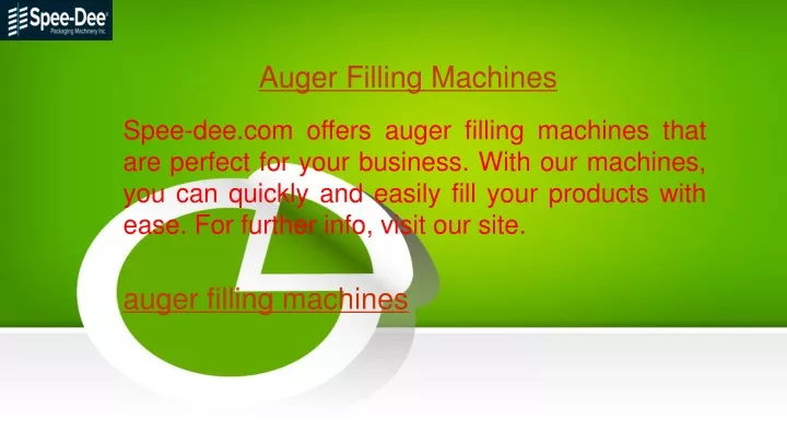 auger filling machines