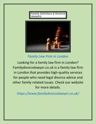 Family Law Firm in London