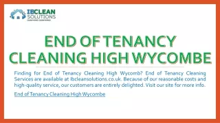 End of Tenancy Cleaning High Wycombe | Ibcleansolutions.co.uk