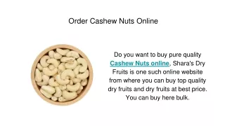 Order Cashew Nuts Online -  Shara's Dry Fruits