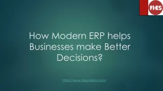 How Modern ERP helps Businesses make Better Decisions