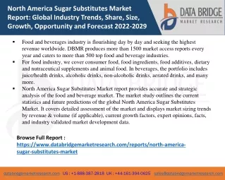 North America Sugar Substitutes Market is Expected to Reach CAGR of 8%