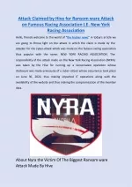 Attack Claimed by Hive for Ransom ware Attack on Famous Racing Association - slide 1