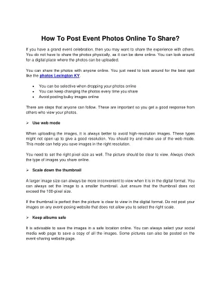 how to post event photos online to share