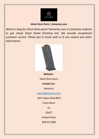 glock 9mm parts aimarms com