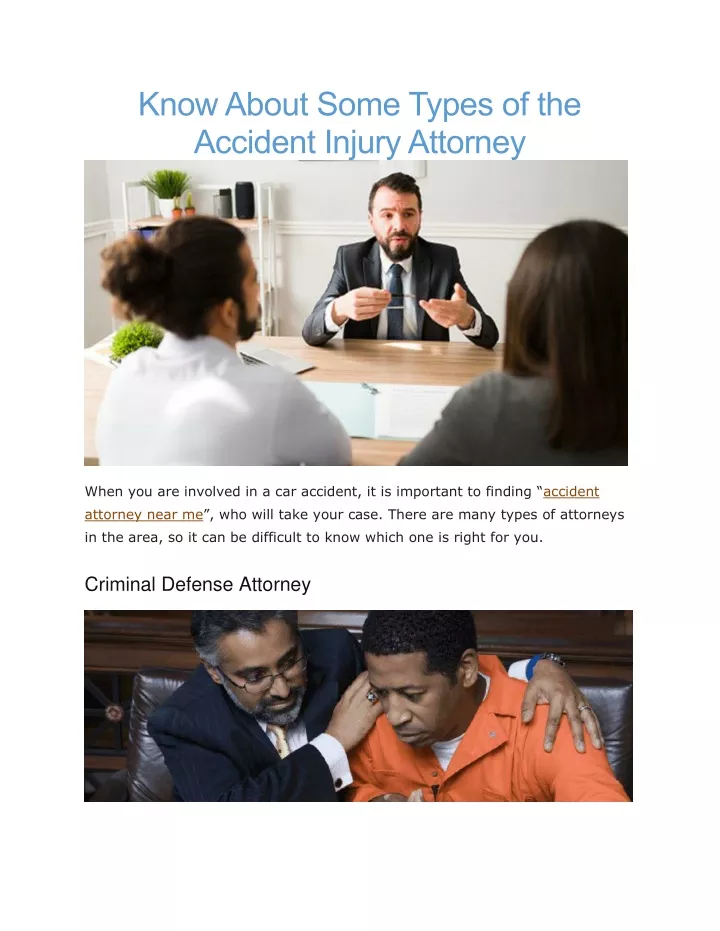 know about some types of the accident injury