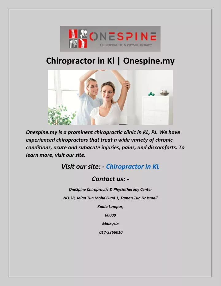 PPT - Chiropractor In Kl Onespine My PowerPoint Presentation, Free ...