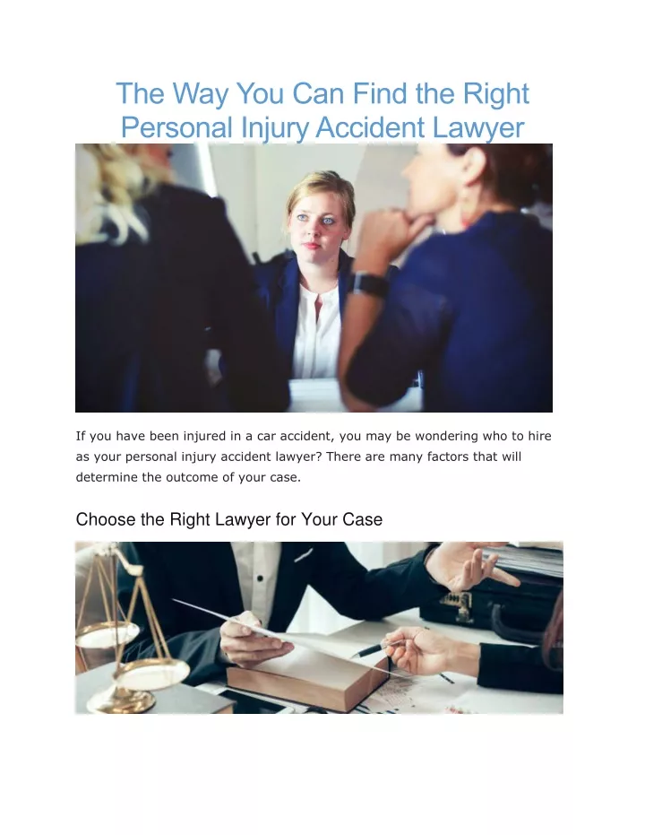 the way you can find the right personal injury