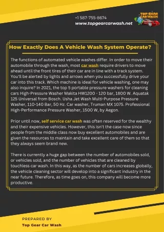 How Exactly Does A Vehicle Wash System Operate