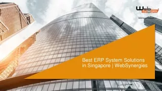 Best ERP System Solutions in Singapore | Web Synergies