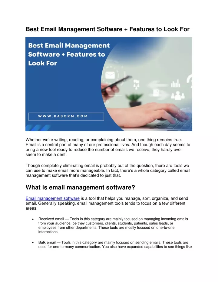 best email management software features to look