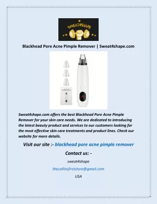 blackhead pore acne pimple remover sweat4shape com