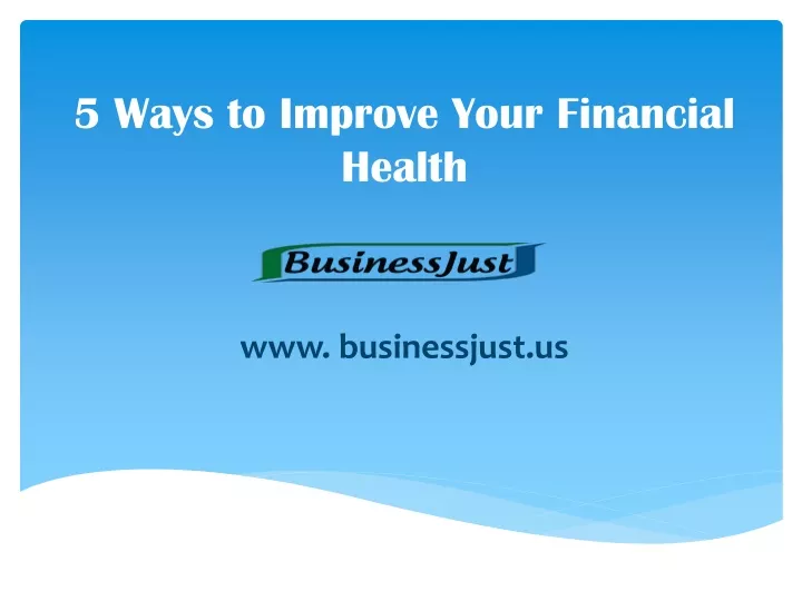 5 ways to improve your financial health