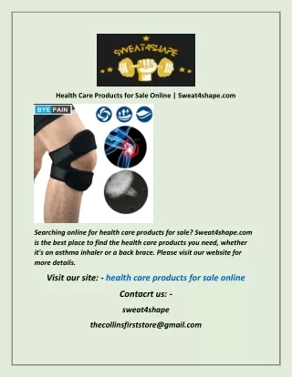 Health Care Products for Sale Online  Sweat4shape com