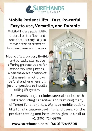 mobile patient lifts fast powerful easy