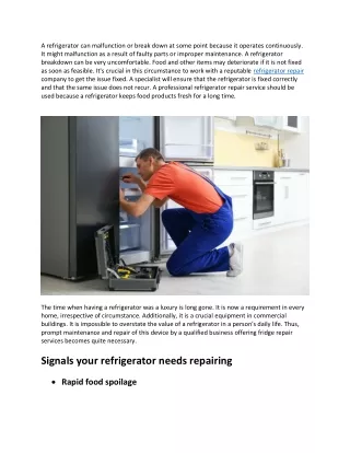Refrigerator repair and services