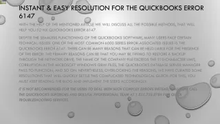 instant easy resolution for the quickbooks error 6147