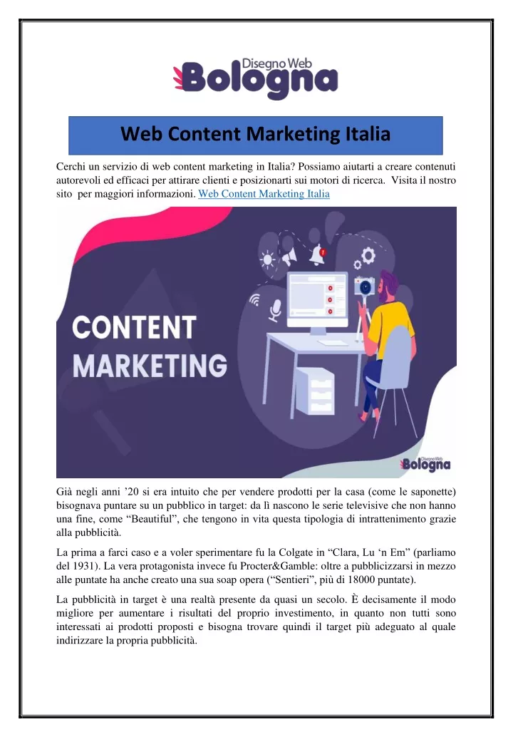 web content marketing italia