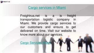 cargo services in miami