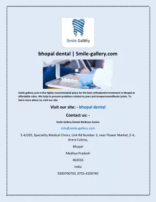 bhopal dental smile gallery com
