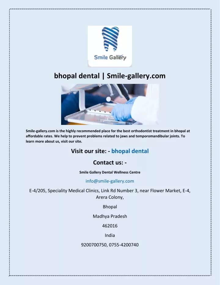 bhopal dental smile gallery com