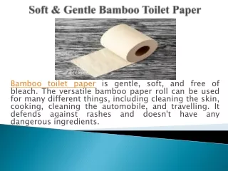 Soft & Gentle Bamboo Toilet Paper