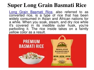 Super Long Grain Basmati Rice