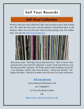 Sell Vinyl Collection  Sell-your-records.co.uk