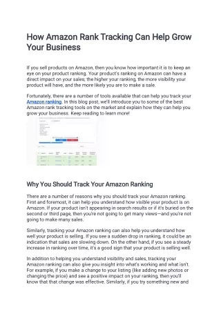 How Amazon Rank Tracking Can Help Grow Your Business